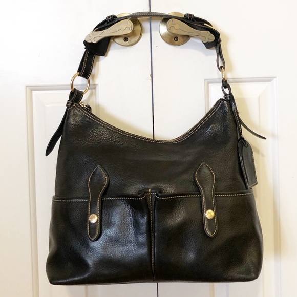 Dooney & Bourke Handbags - Dooney & Bourke black leather large Florentine Lucy hobo shoulder bag purse